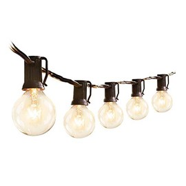 Outdoor String Lights 75Ft G40 UL Listed 80 Edison Bulbs (5 Spare) Globe String Lights Waterproof for Patio Balcony Porch Bistro Cafe Indoor Hanging Lights Christmas Party Decor with 75 E12 Sockets