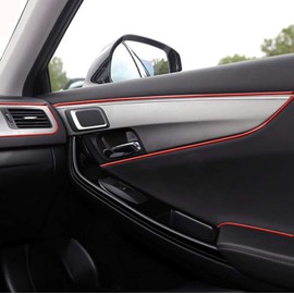 Riloer DIY Car Interior Strip Decoration Universal 5 m ABS 3D Strip with Tool Interior Decoration Trim Accessories Electroplating Red
