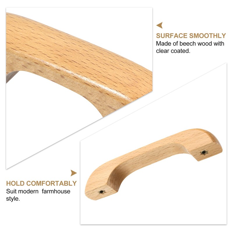 sourcing map 2Pcs Wood Drawer Pulls Handles, U Shaped 96mm/3.78"