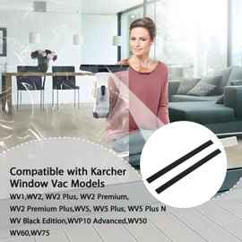 2 Pcs Replacement Rubber Lips for Karcher Window Vac Large 280mm, Professional Squeegee Rubber Blades Compatible with WV2 WV5 WV50 WV55 WV60 WV75 Karcher Window Vac Accessories