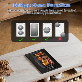 12 Inch Induction Cooktop 2 Burners, 120V 1800W Electric Stove with Bridge Function & 9 Power Levels, Built-in/Countertop Induction Burner for Kitchen, RV, Outdoor Camping