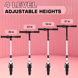 Caroma Electric Scooter for Kids Ages 8-12, 150W Foldable Kids Electric Scooter, Max 7 Miles & 10 Mph, LED Display, Colorful Lights, Adjustable Height, Lightweight Electric Scooter for Kids Teens