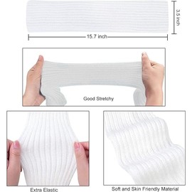 Clarmonde Leg warmers for girls Knitted Stirrup Leg Warmers for women Winter Extra Soft long leg warmers for Yoga Dance (White no hole 1pair)