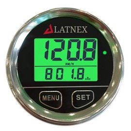 GPS Speedometer Odometer Waterproof with Green/Red/Blue Digital Display Backlight. Universal Suitable ATV-UTV-Marine-Boats-Motorcycle-Automobile-Motor Vehicles-Bikes-Golf Carts (Chrome)