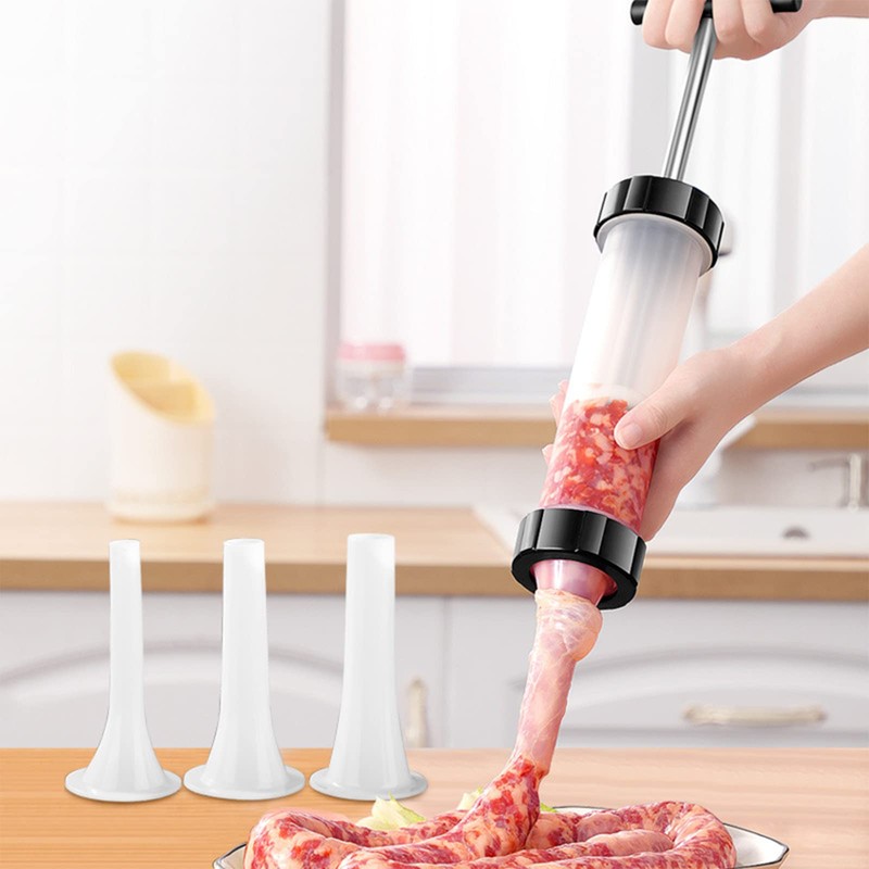 Sausage Stuffer - Homemade Manual Sausage Maker, Fast Meat Filling