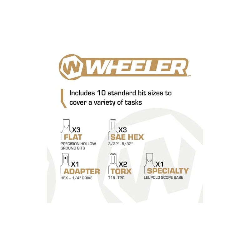 Wheeler Manual Firearms Accurizing Torque Wrench with Inch/Pounds Measurement, Bits
