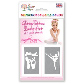 Ballerina themed glitter tattoo stencils - Ideal for all types of temporary body art - Pack of 24 x 12 Unique designs in each pack - Perfect for birthdays, parties and events