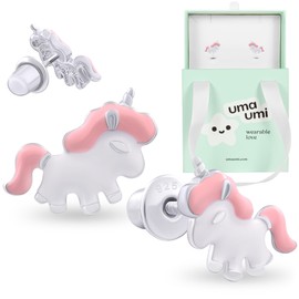 925 Sterling Silver Unicorn Pink Stud Earrings for Girls Hypoallergenic Safety Screw Back Rhodium Plated - Unicorn Pink Gifts Earrings for Baby Toddlers Little Teens Kids Jewelry