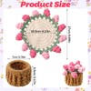 LLMSIX Handmade Rose Crochet Flower Coaster Set with Storage Basket