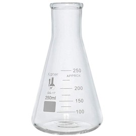 250ml Narrow Mouth Erlenmeyer Flask, 3.3 Borosilicate Glass, Karter Scientific 213G28 (Single)