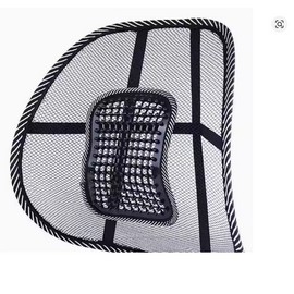 Mesh Lumbar Back Support with Massage Pad for Seated Comfort – Ergonomic Support Cushion for Car, Office and Home Chairs