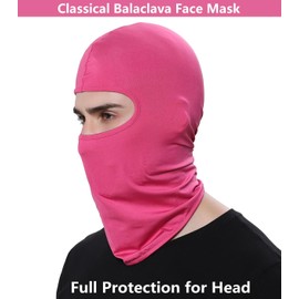 Balaclava Ski Mask Head Mask Full Face Mask Windproof Face Cover Sun UV Protection Scarf Men Women Outdoor Sport Cycling Cap (Light Red)