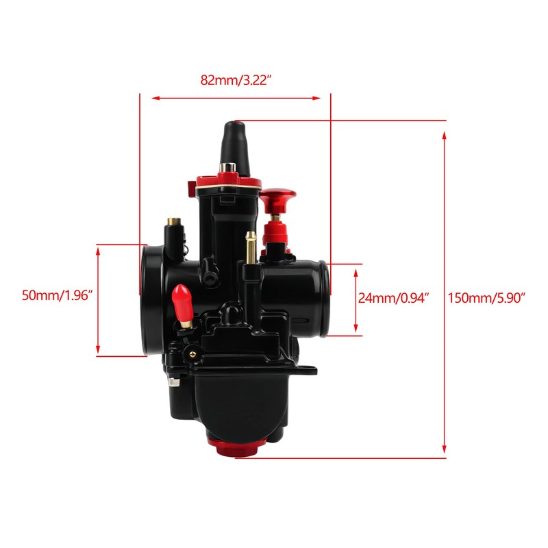 ABCERRS PWK Carburetor 24mm Engine Carb Compatible with 90cc-125cc Engine