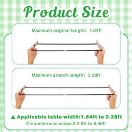 Riakrum Table Bungees Tablecloth Strap Band Tablecloth Bungee Cord to Hold Down Table Cloth for Outdoor Tables Kitchen Tables Picnic Camping Wedding Party (4 Pcs,Normal Size)