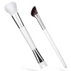 2pcs Nose Contour Brushes, 2-in-1 U-Shaped Fluffy and Angled Brush