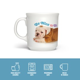 Genuine Fred SAY ANYTHING MUG, BE NICE TO ME, 16 Ounce Ceramic Mug, Multicolor, Dishwasher Safe