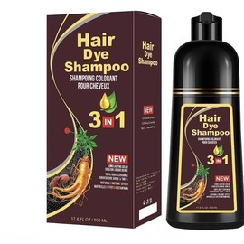 Hair Dye Shampoo - 3 in1 Formula for Fast Grey Coverage Shampoo - Natural Hair Color Shampoo for Women & Men, Herbal Ingredients Instant Color Shampoo Hair Dye - Champu Para Canas Mujer 500ml (Black)