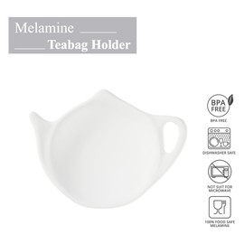 Supreme Housewares Tea Bag Holders, Teapot Shaped Tea Bag Coasters Spoon Rests Saucer Seasoning Dish Set, White, 4 x 3 Inch, Set of 4