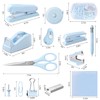 Blue Desk Accessory Kit Cute Office Supplies Set Desktop Stapler