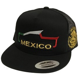 Mexico Truck 2 Logos Hat Logo Federal Black Mesh Snapback