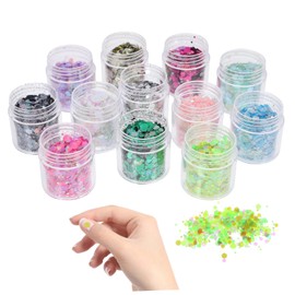 FOMIYES Colors Glow Dark Nail Glitter Face Body Makeup Sequins for Festivals Parties and DIY Crafts Easy to Use Portable Shimmering Decorative Effects