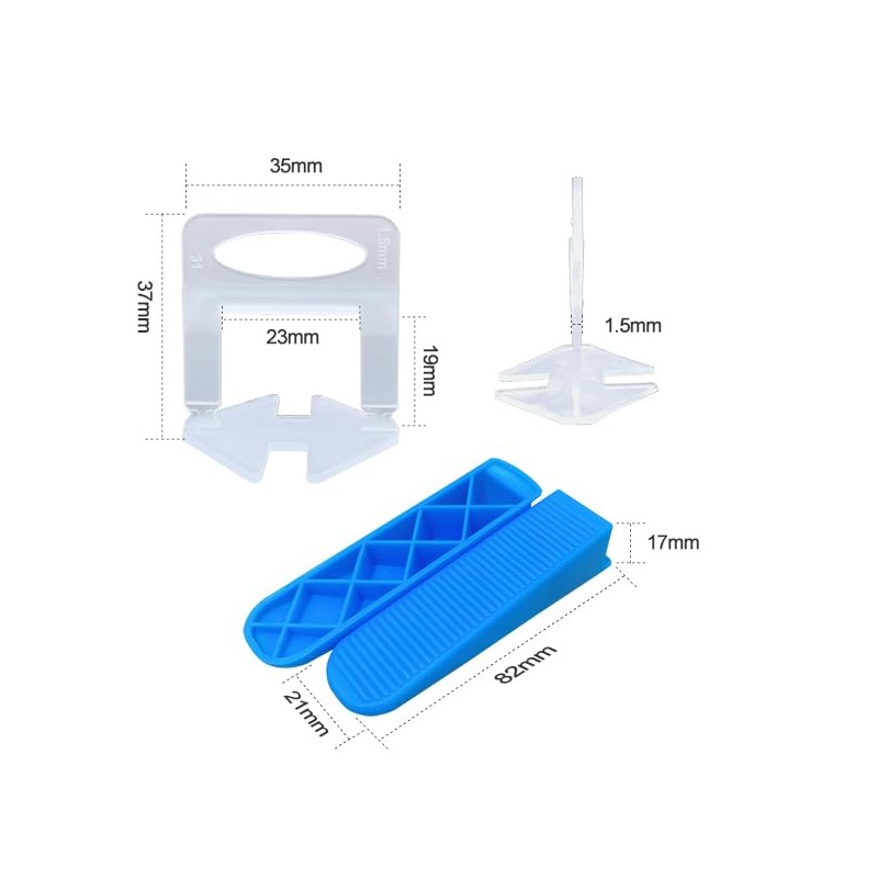 Tile Leveling System 1/16”Kit 1400pcs Tile Leveler Spacers Clips +320pcs