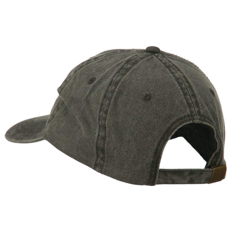 e4Hats.com Silver American Flag Embroidered Washed Cap - Black OSFM
