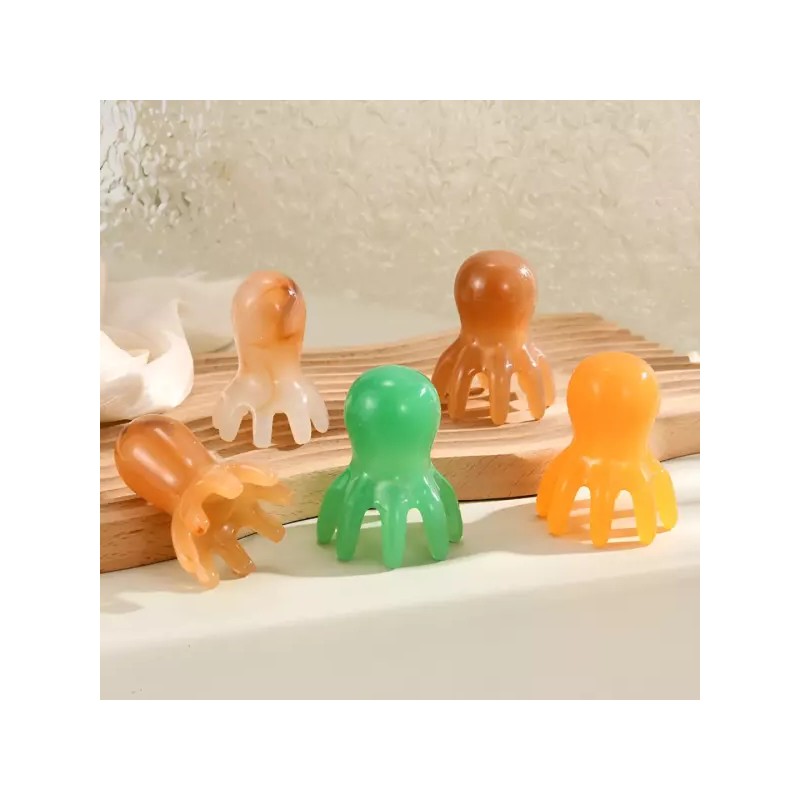 문어 지압 괄사 두피마사지기 노란 Octopus Scalp Massager Yellow