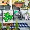 Lucky Clover Garden Flag Burlap 12x18 Double Sided, St Patricks