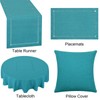 Grelucgo Handmade Hemstitch Teal Table Runner Dresser Scarf, Rectangular 14