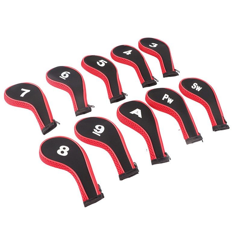 10pcs Neoprene Golf Club Iron Head Covers Putter Set Protector