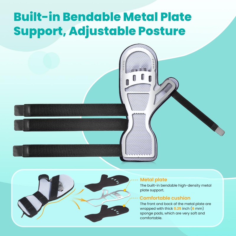 DrFinger Upgrade Resting Hand Splint Brace for Straightening Fingers with