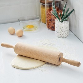 Large Solid Wood Rolling Pin for Dough - Chestnut & Beech Noodle Maker for Kalguksu Restaurants Baking