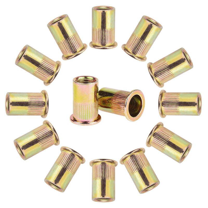 Powlankou 50 Pieces 1/2"-13 Zinc Plated Carbon Steel Rivet Nuts