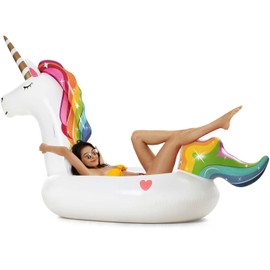 VICKEA Inflatable Pool Floats for Adults and Kids, Water Unicorn Pool Float for Swimming Pool Fun