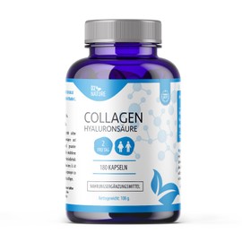 Collagen + Hyaluronic Acid - 180 Capsules - Enriched with Vitamin C - Joints, Skin, Nails, Hair and Bones