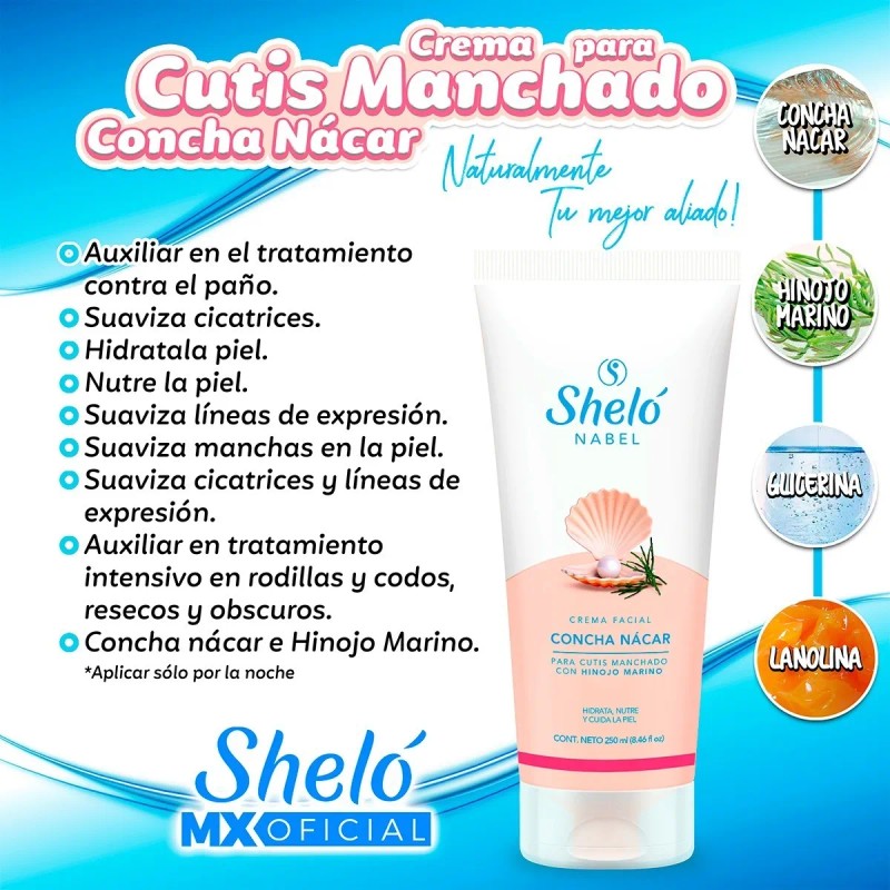 Crema Concha Nacar Para Manchas O Paño Despigmentante 250 Ml