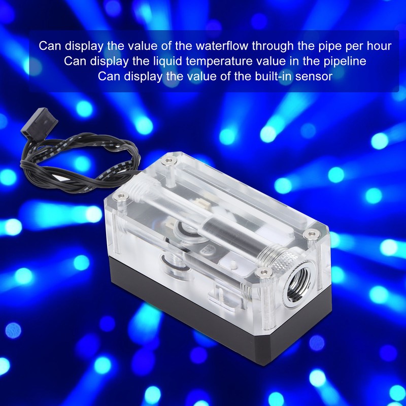 Water Thermometer CPU Temperature Indicator with LED Digital Screen Display