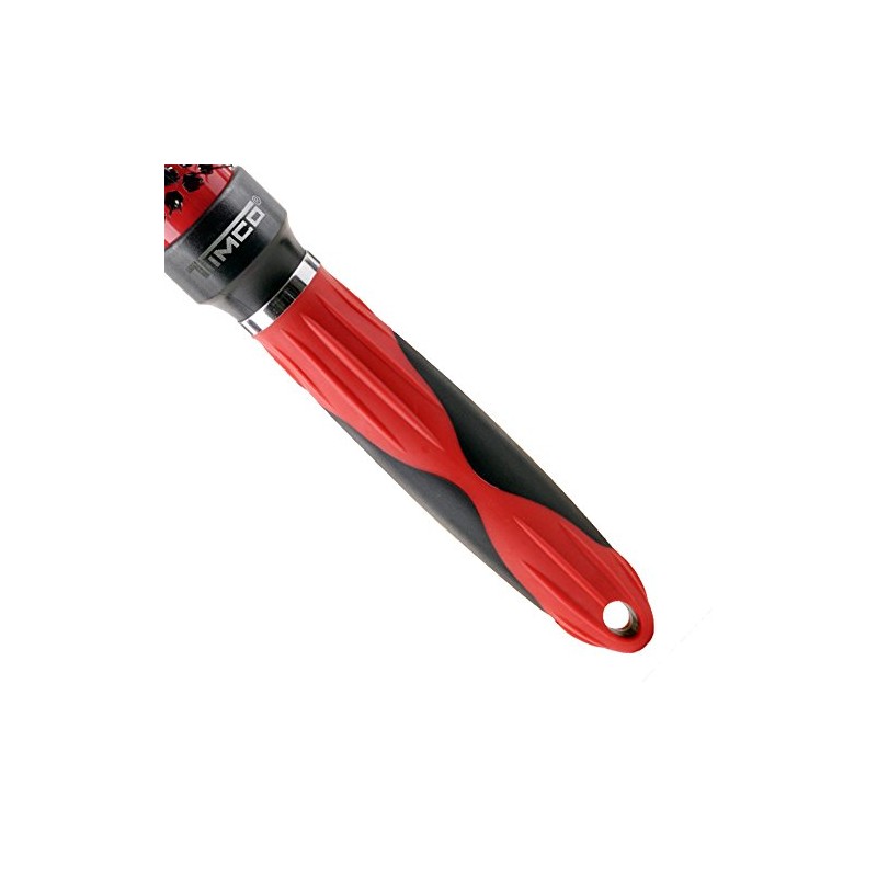 Timco CTR-1 Cepillo Cerámica Turmalina redondo 1", rojo/negro