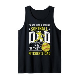 Mens I'm The Softball Pitcher Dad of A Softball Pitcher Father Tank Top