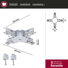 Paulmann 97657 URail X-Connector 104x104mm max. 1.000W Chrom matt Rail System
