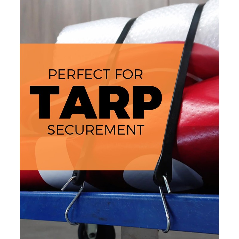 Small Bungee Cords with Hooks 10", Short Elastic EPDM Rubber