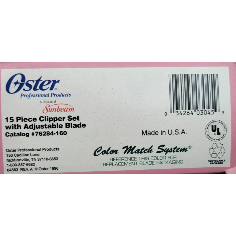 Oster Professional 15 piece Clipper Set with Adjustable Blade, #76284-160