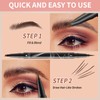 2-in-1 Dual-Ended Microblading Eyebrow Pencils,Waterproof Eyebrow Pen with 4-Fork Micro-Fork-Tip,3D