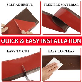 Vinyl Wall Base Baseboard Molding Trim 4" Flexible Self Adhesive Rubber Wall Base Moulding Trim Peel and Stick Design, 4 Inch x 20 Feet, Brown