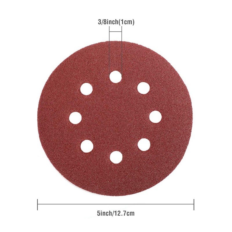 WORKPRO 150-piece Sanding Discs Set - 5-Inch 8-Hole Sandpaper 10