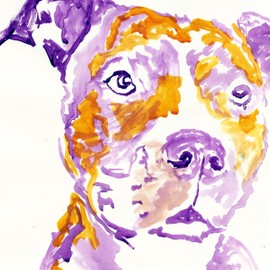 Staffordshire Bull Terrier Art, Staffordshire Bull Terrier Gifts, Staffy Gifts, Staffie Watercolour Painting, Staffy Picture, Choice of size by Oscar Jetson (8x10)