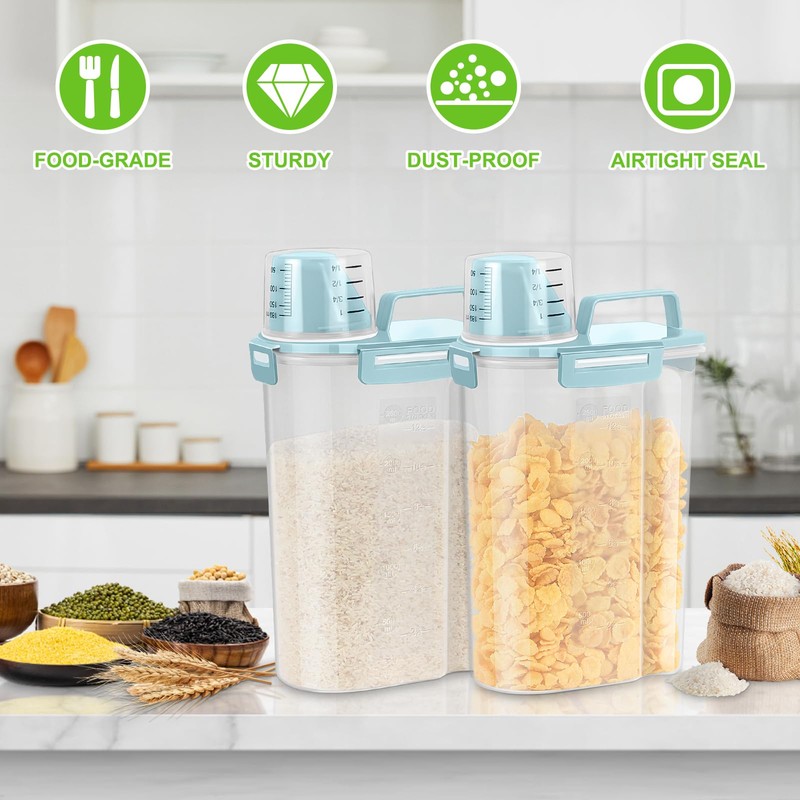TBMax Rice Storage Container 3-5 Lbs Flour Container Cereal Dispenser