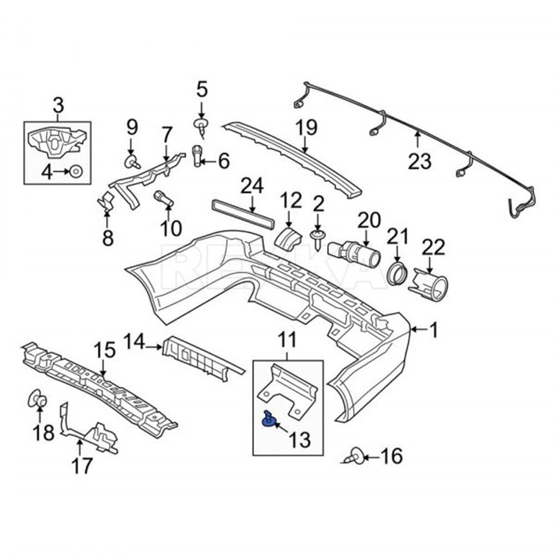 Rexka 10pcs Bumper Cover Retainer Tow Bracket Cover Body Liner