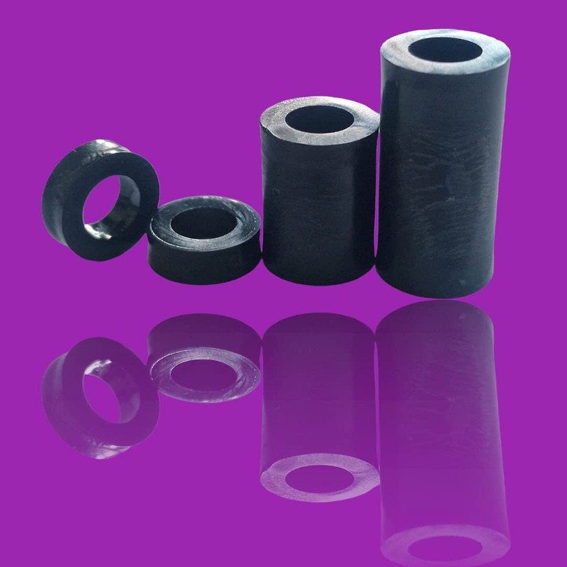 12pcs. x M6 x 5mm Black Nylon Spacers and Standoff